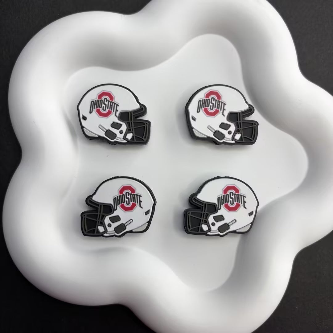 25*30 NCAA College Football Helmet Silicone Focal Beads – University Logos | DIY Sports Fan Bracelet & Keychain Craft Bead