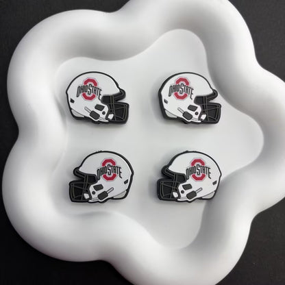 25*30 NCAA College Football Helmet Silicone Focal Beads – University Logos | DIY Sports Fan Bracelet & Keychain Craft Bead