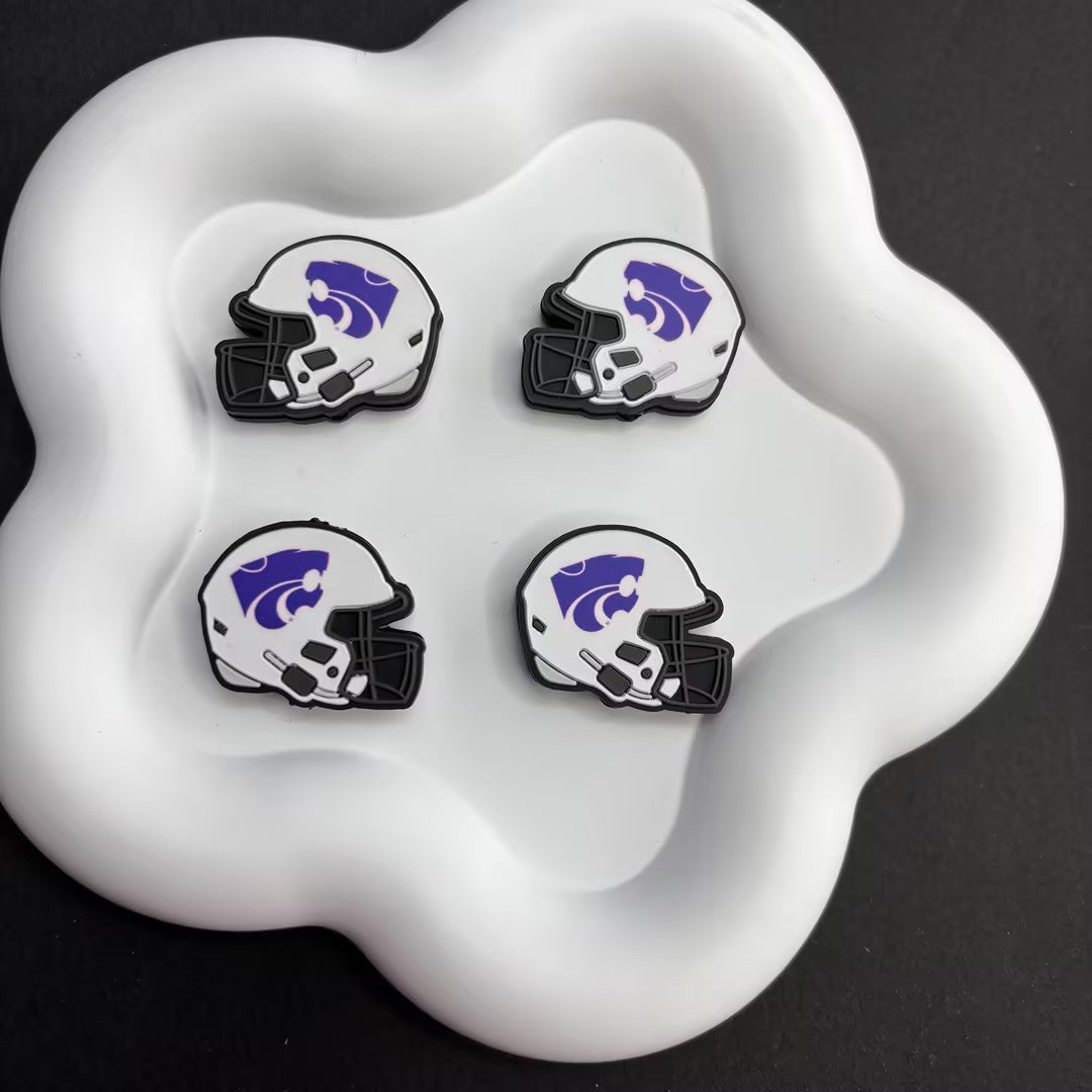25*30 NCAA College Football Helmet Silicone Focal Beads – University Logos | DIY Sports Fan Bracelet & Keychain Craft Bead