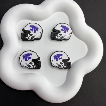 25*30 NCAA College Football Helmet Silicone Focal Beads – University Logos | DIY Sports Fan Bracelet & Keychain Craft Bead