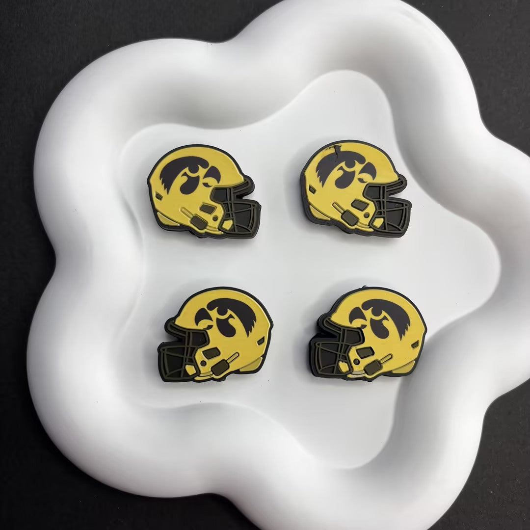 25*30 NCAA College Football Helmet Silicone Focal Beads – University Logos | DIY Sports Fan Bracelet & Keychain Craft Bead