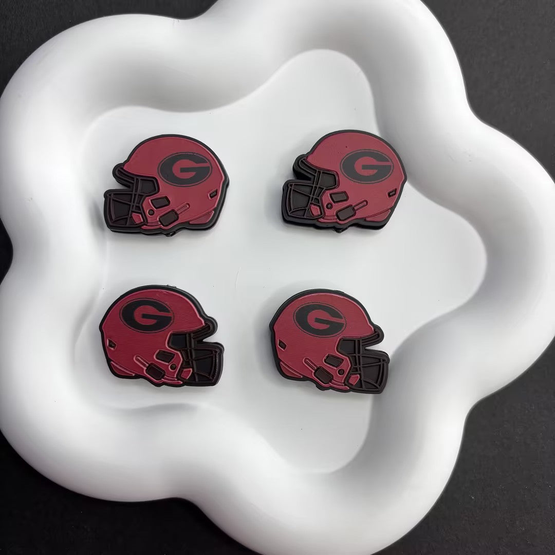 25*30 NCAA College Football Helmet Silicone Focal Beads – University Logos | DIY Sports Fan Bracelet & Keychain Craft Bead