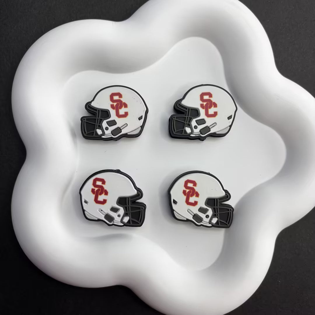 25*30 NCAA College Football Helmet Silicone Focal Beads – University Logos | DIY Sports Fan Bracelet & Keychain Craft Bead