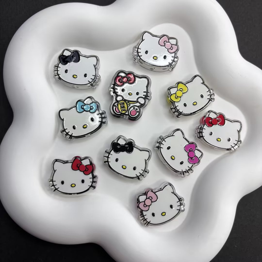 10pcs Hello Kitty x Mcdonald's Theme Silicone/Acrylic Beads for | Acrylic Bead for DIY Bracelet Keychain Jewelry Making