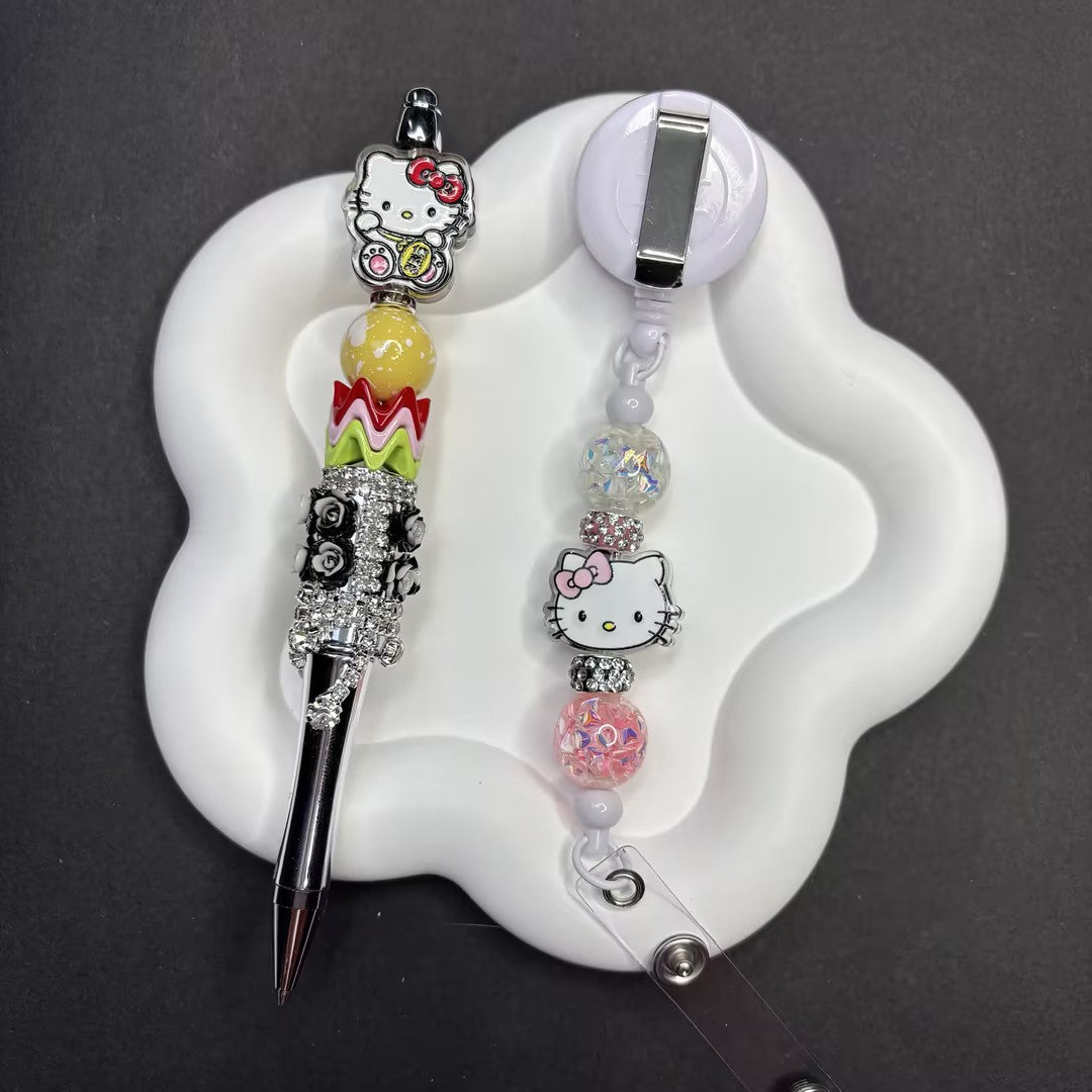 10pcs Hello Kitty x Mcdonald's Theme Silicone/Acrylic Beads for | Acrylic Bead for DIY Bracelet Keychain Jewelry Making