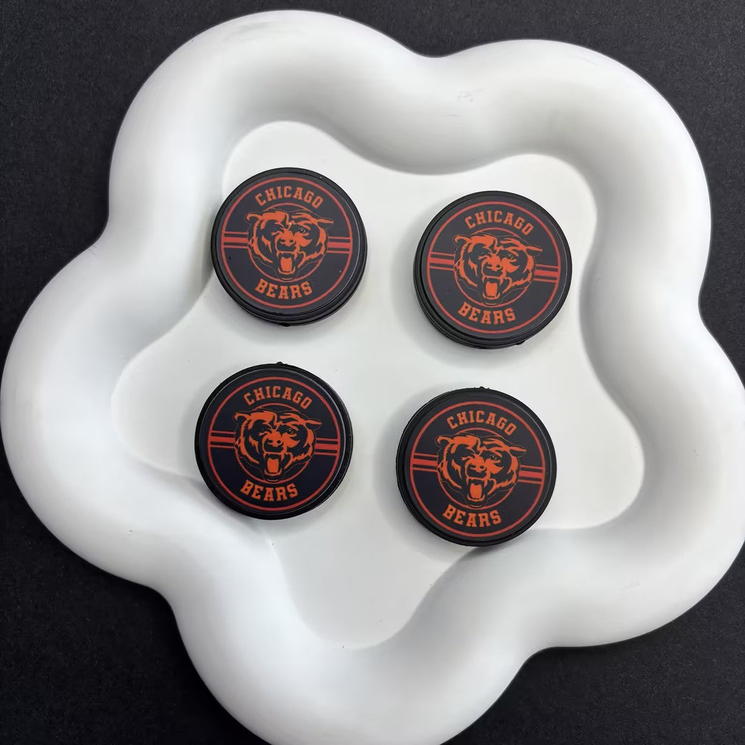 28mm  Complete Collection of NFL Team Logo Puck Magnets | DIY Sports Fan Bracelet & Keychain Craft Bead