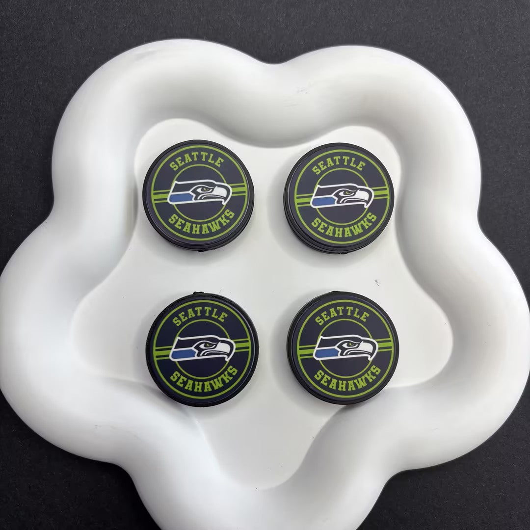 28mm  Complete Collection of NFL Team Logo Puck Magnets | DIY Sports Fan Bracelet & Keychain Craft Bead