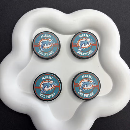 28mm  Complete Collection of NFL Team Logo Puck Magnets | DIY Sports Fan Bracelet & Keychain Craft Bead
