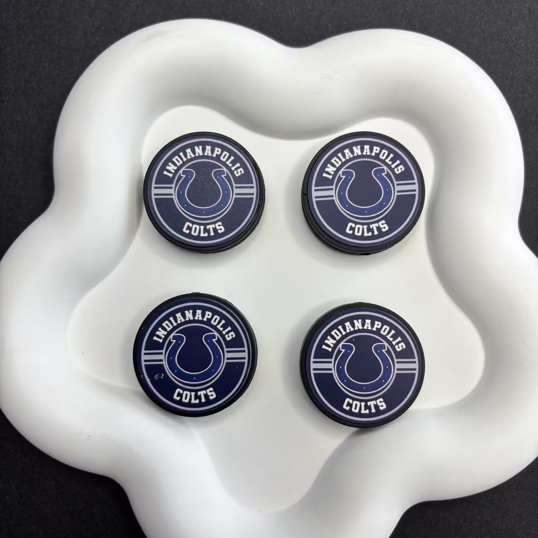 28mm  Complete Collection of NFL Team Logo Puck Magnets | DIY Sports Fan Bracelet & Keychain Craft Bead