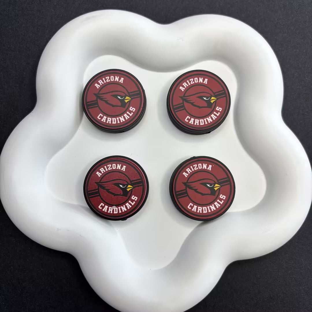 28mm  Complete Collection of NFL Team Logo Puck Magnets | DIY Sports Fan Bracelet & Keychain Craft Bead