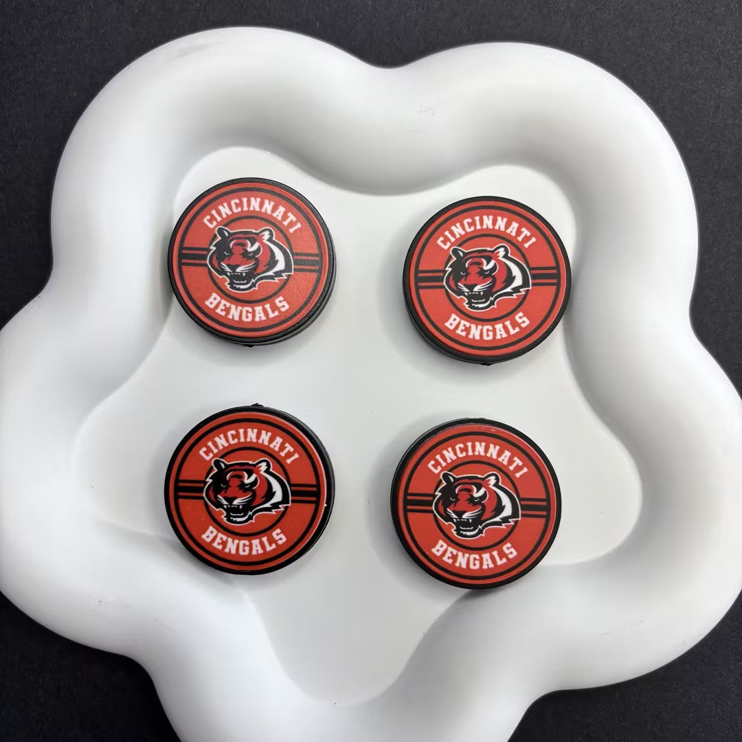 28mm  Complete Collection of NFL Team Logo Puck Magnets | DIY Sports Fan Bracelet & Keychain Craft Bead