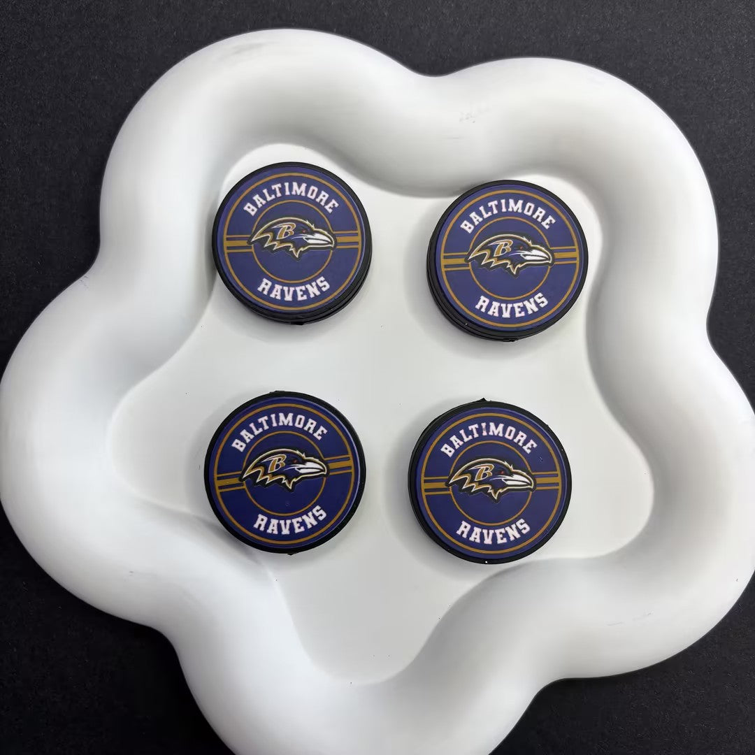 28mm  Complete Collection of NFL Team Logo Puck Magnets | DIY Sports Fan Bracelet & Keychain Craft Bead