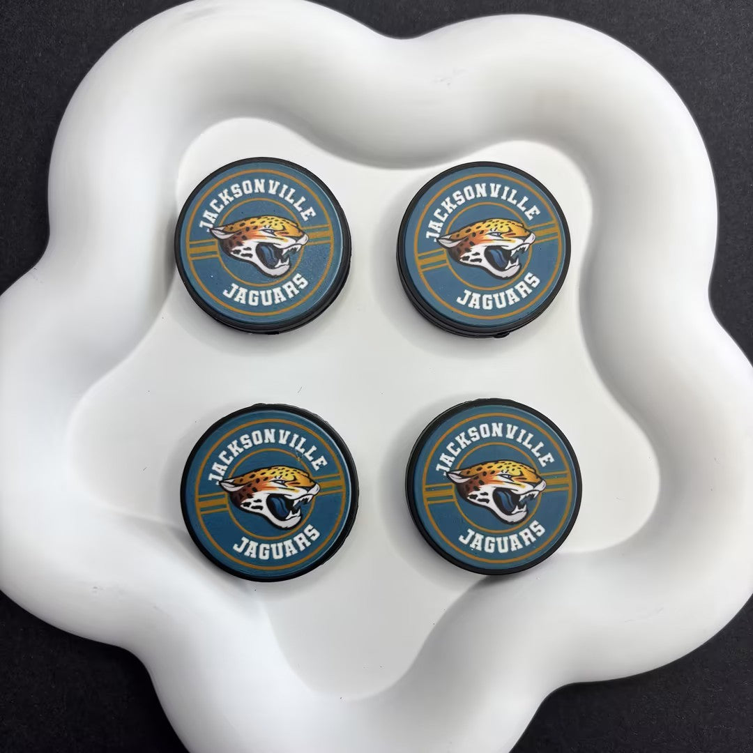 28mm  Complete Collection of NFL Team Logo Puck Magnets | DIY Sports Fan Bracelet & Keychain Craft Bead