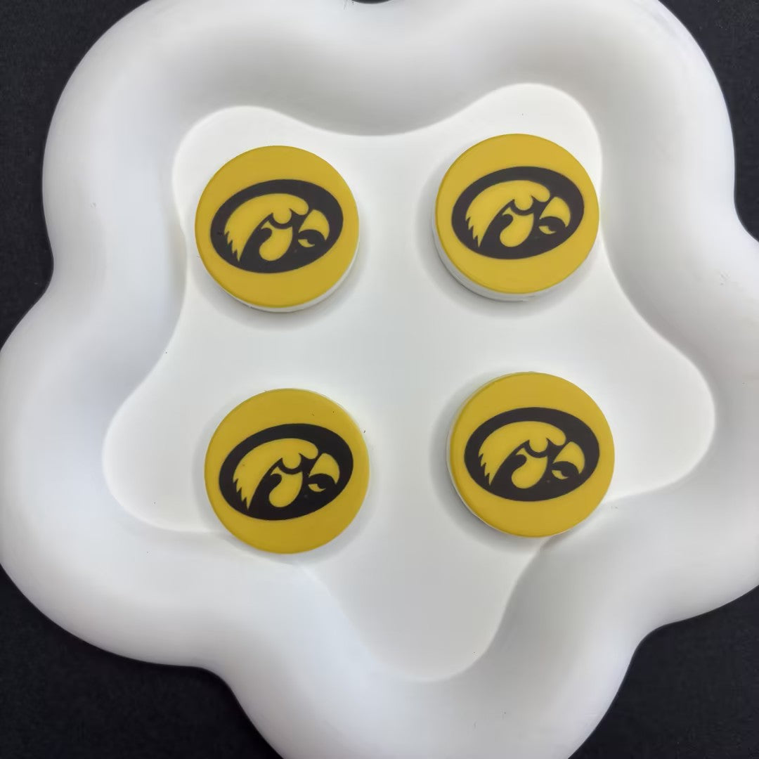 NCAA Team Logo Silicone Focal Beads - Collegiate Series for DIY Beadable | DIY Sports Fan Bracelet & Keychain Craft Bead