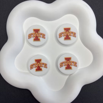 NCAA Team Logo Silicone Focal Beads - Collegiate Series for DIY Beadable | DIY Sports Fan Bracelet & Keychain Craft Bead