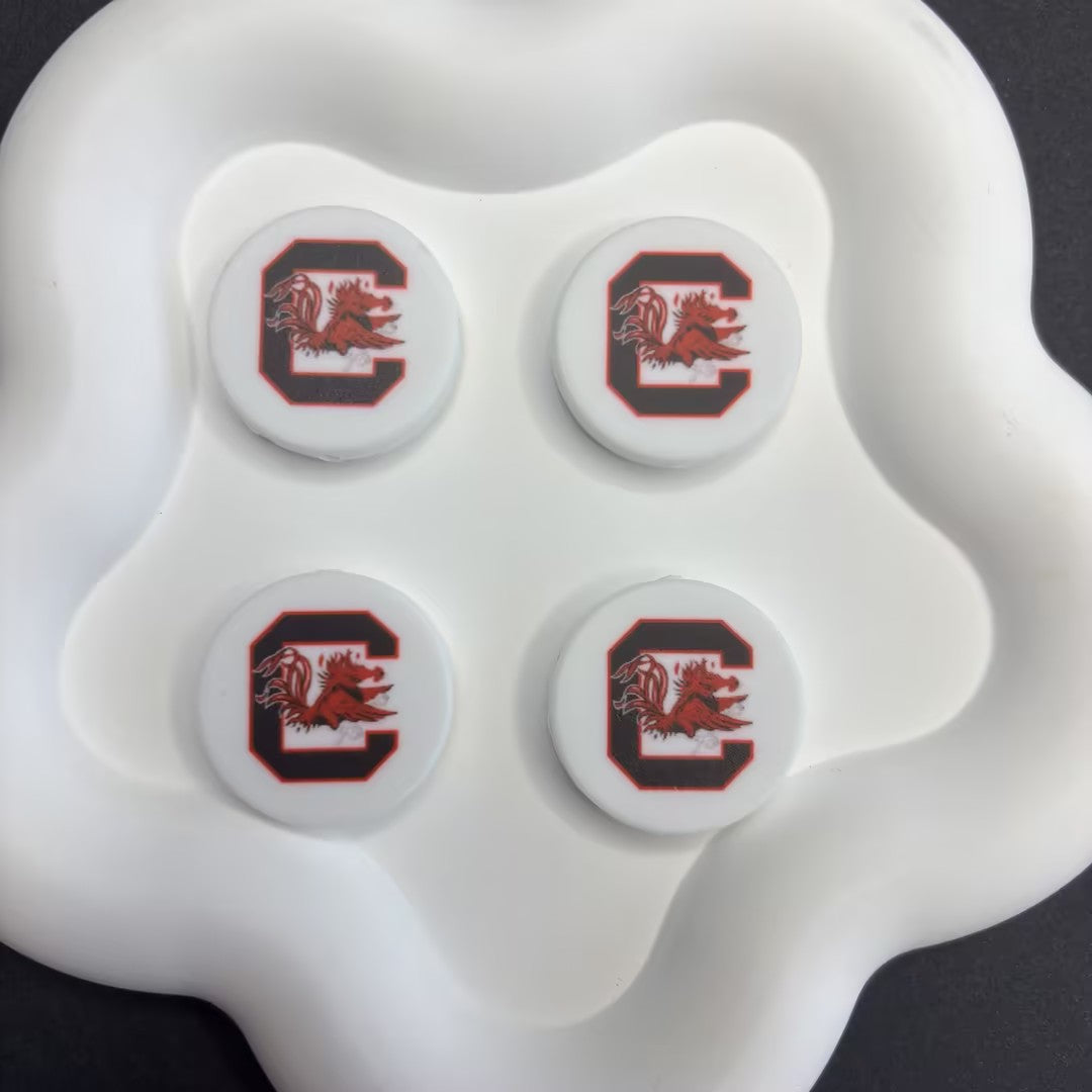 NCAA Team Logo Silicone Focal Beads - Collegiate Series for DIY Beadable | DIY Sports Fan Bracelet & Keychain Craft Bead