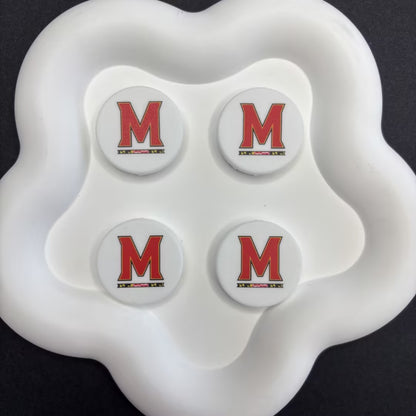 NCAA Team Logo Silicone Focal Beads - Collegiate Series for DIY Beadable | DIY Sports Fan Bracelet & Keychain Craft Bead