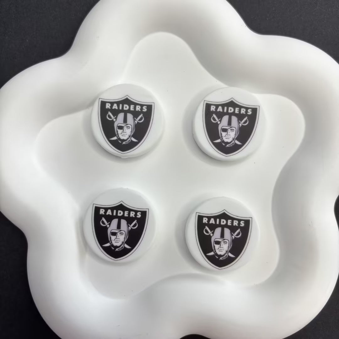 Ultimate NFL Fan DIY Charm Set - Premium Logo Cabochons for Phone Grips, | DIY Sports Fan Bracelet & Keychain Craft Bead