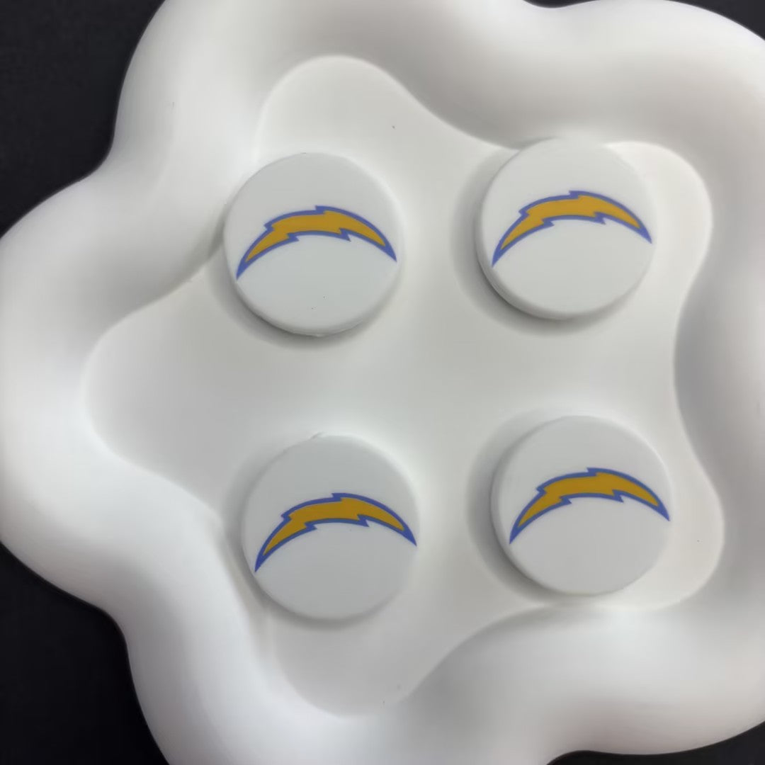 Ultimate NFL Fan DIY Charm Set - Premium Logo Cabochons for Phone Grips, | DIY Sports Fan Bracelet & Keychain Craft Bead