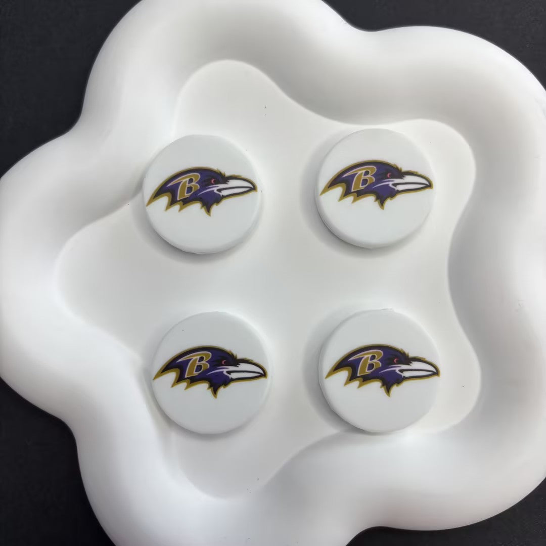Ultimate NFL Fan DIY Charm Set - Premium Logo Cabochons for Phone Grips, | DIY Sports Fan Bracelet & Keychain Craft Bead