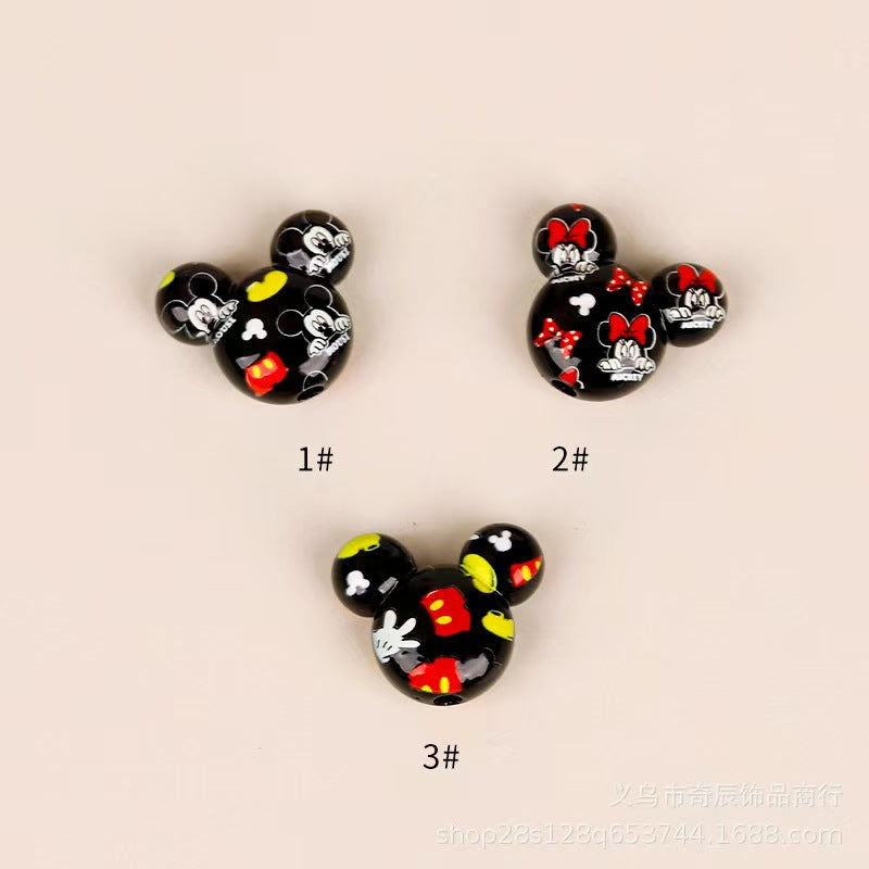 3D  Double-sided Color Matching Micke Beads Vertical Hole Acrylic | Acrylic Bead for DIY Bracelet Keychain Jewelry Making