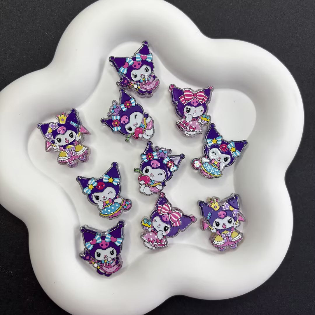 Cute Kuromi Silicone & Acrylic Shaker Focal Beads - Kawaii | Acrylic Bead for DIY Bracelet Keychain Jewelry Making