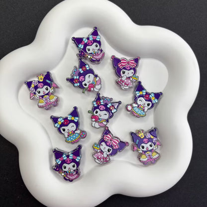 Cute Kuromi Silicone & Acrylic Shaker Focal Beads - Kawaii | Acrylic Bead for DIY Bracelet Keychain Jewelry Making