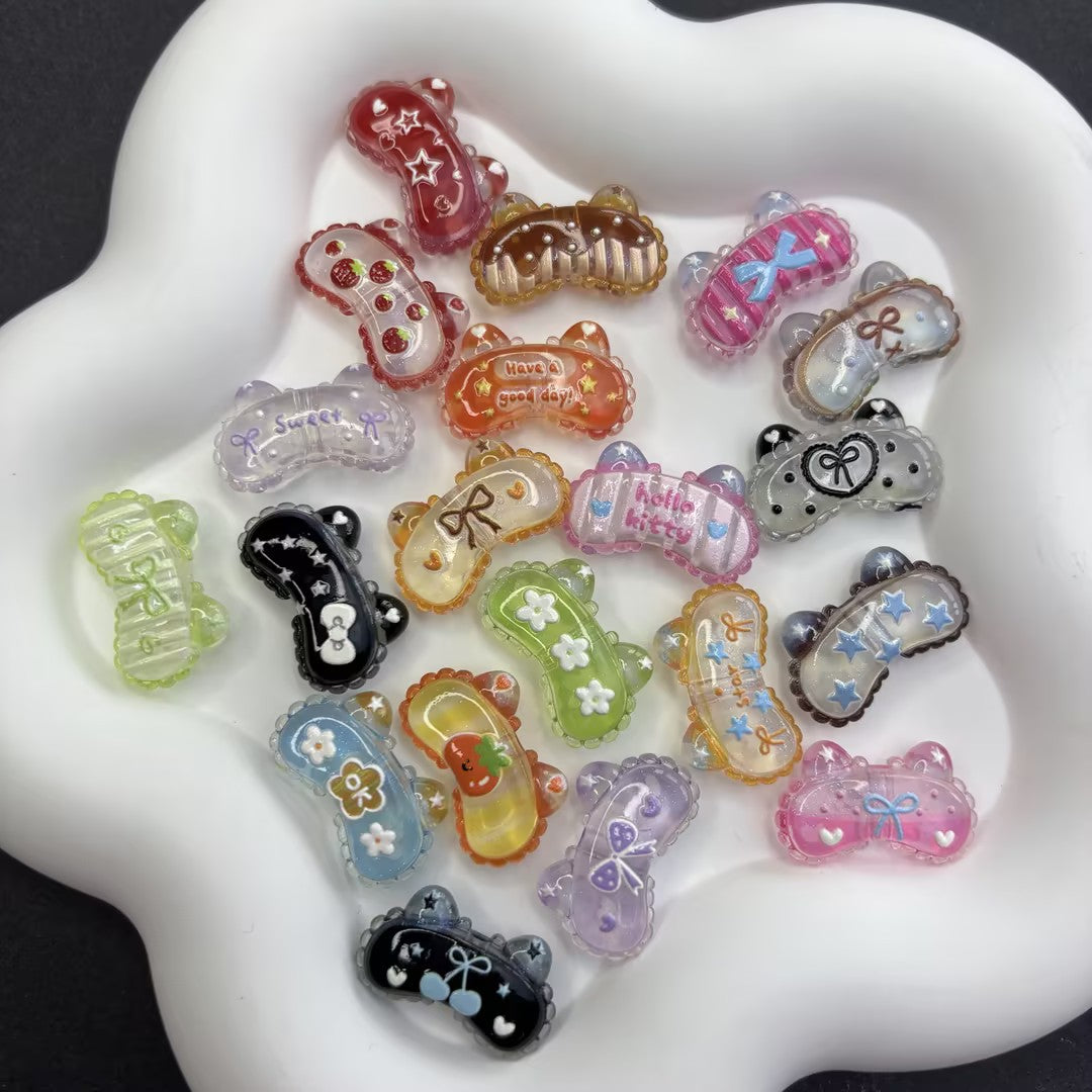 Cute Gummy Cat Ear Bow Focal Beads - Translucent Pastel Acrylic | Acrylic Bead for DIY Bracelet Keychain Jewelry Making