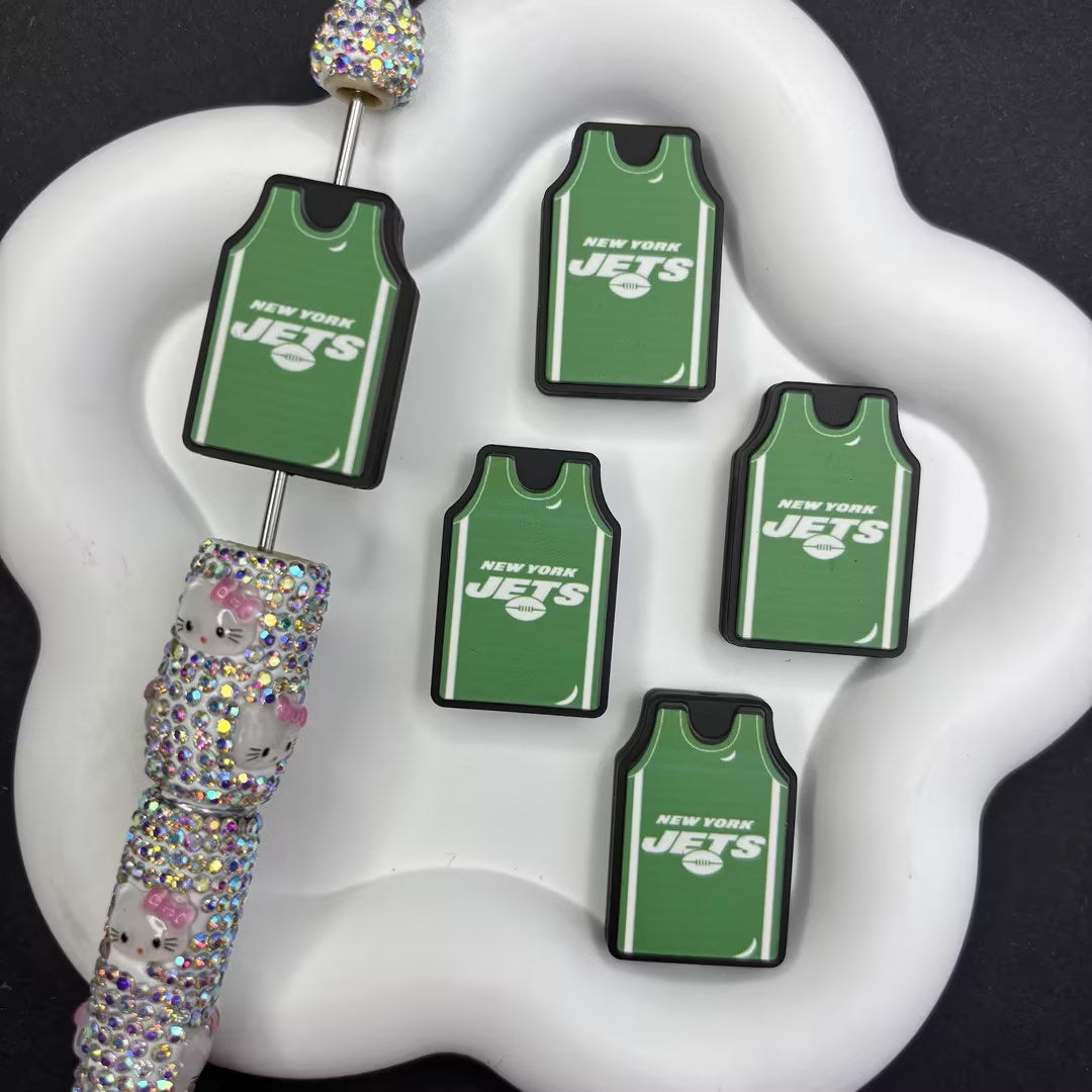 Sports Jersey Silicone Beads - Football Collection Focal Beads for DIY Crafts | DIY Sports Fan Bracelet & Keychain Craft Bead