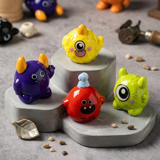Kawaii Little Monster Mini Figurines - Colorful Resin Focal Beads | Acrylic Bead for DIY Bracelet Keychain Jewelry Making
