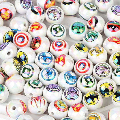 16mm New UV-coated Acrylic Straight Hole Beads with Hamburger and | Acrylic Bead for DIY Bracelet Keychain Jewelry Making