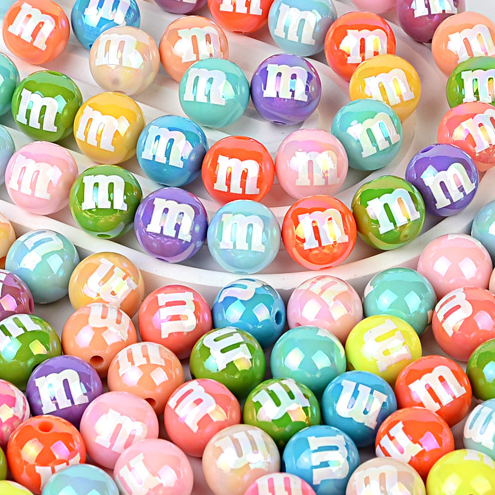 16mm New UV-coated Acrylic Straight Hole Beads with Hamburger and | Acrylic Bead for DIY Bracelet Keychain Jewelry Making