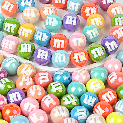 16mm New UV-coated Acrylic Straight Hole Beads with Hamburger and | Acrylic Bead for DIY Bracelet Keychain Jewelry Making