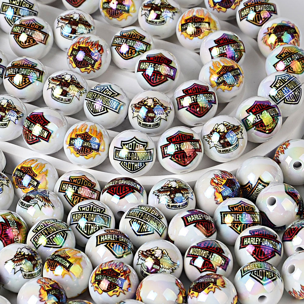 16mm New UV-coated Acrylic Straight Hole Beads with Hamburger and | Acrylic Bead for DIY Bracelet Keychain Jewelry Making