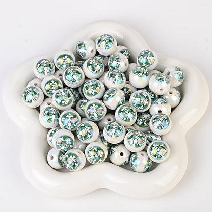 16mm New UV-coated Acrylic Straight Hole Beads with Hamburger and | Acrylic Bead for DIY Bracelet Keychain Jewelry Making