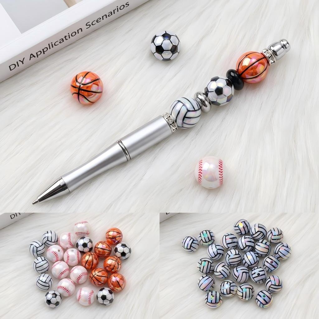 16mm Iridescent Sports Ball Beads, AB Color Acrylic Beads for | Acrylic Bead for DIY Bracelet Keychain Jewelry Making