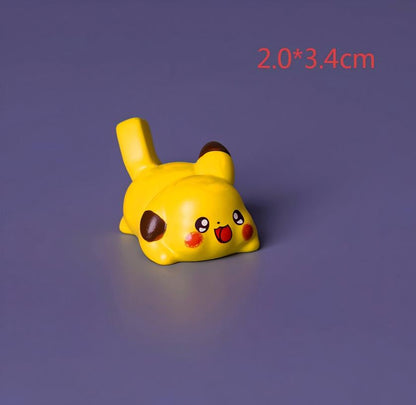 Mini Pikachu Figurines Set, Cute Cartoon Anime Desktop Ornaments, | Acrylic Bead for DIY Bracelet Keychain Jewelry Making