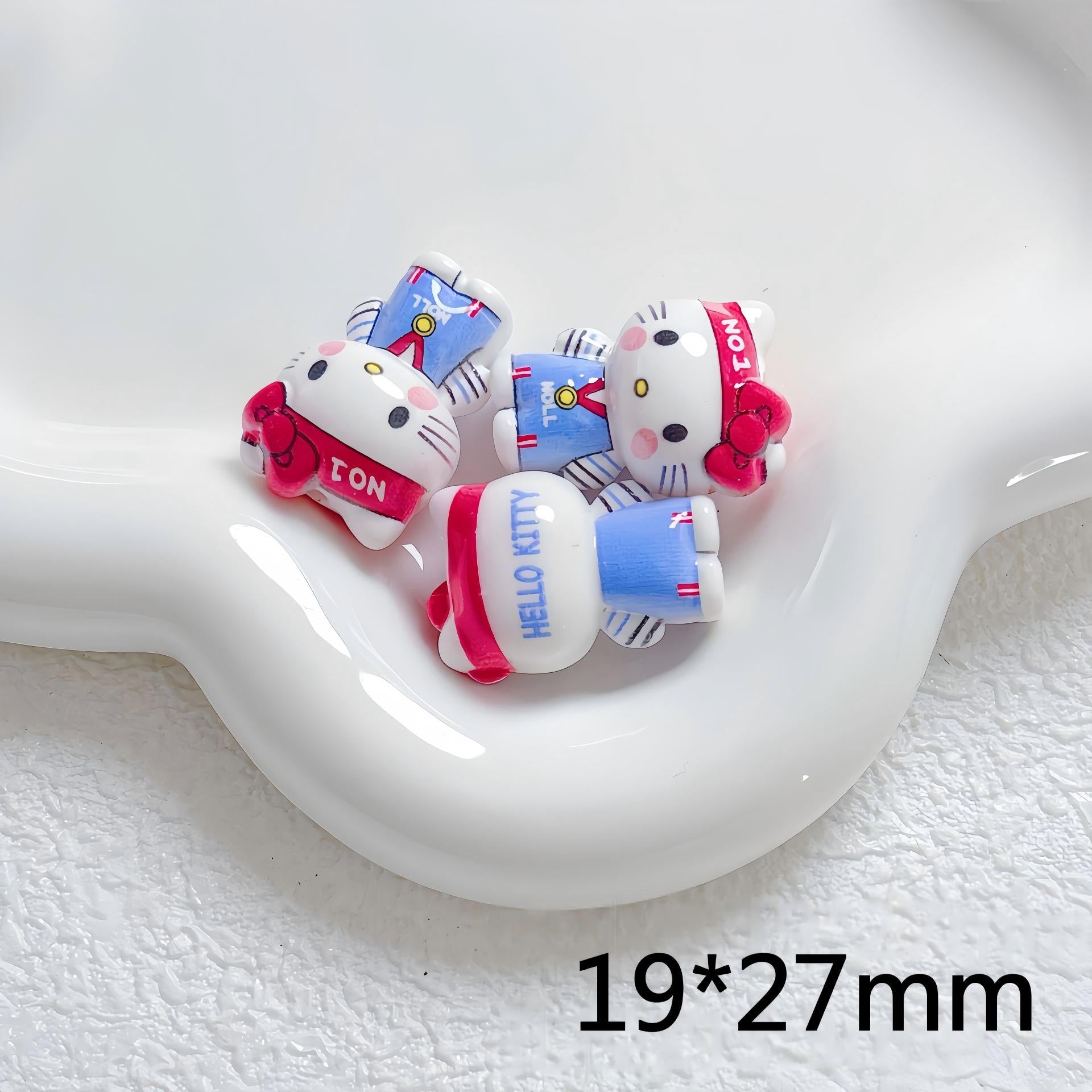 Kawaii Cartoon Kitty Silicone Focal Beads - Suntanned & Classic | Acrylic Bead for DIY Bracelet Keychain Jewelry Making