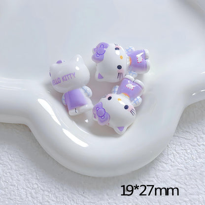 Kawaii Cartoon Kitty Silicone Focal Beads - Suntanned & Classic | Acrylic Bead for DIY Bracelet Keychain Jewelry Making