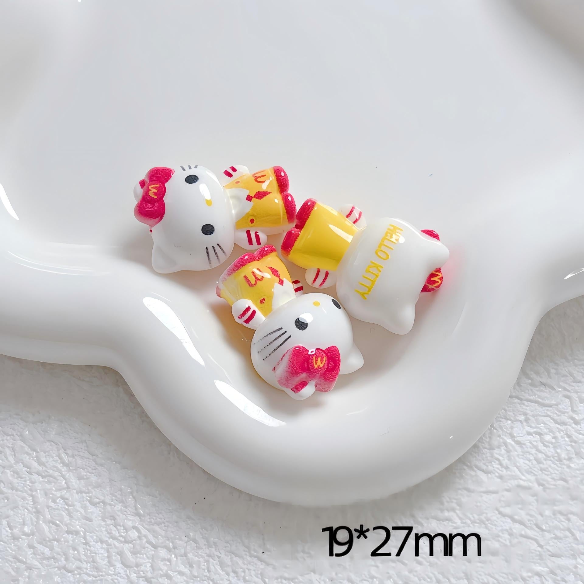 Kawaii Cartoon Kitty Silicone Focal Beads - Suntanned & Classic | Acrylic Bead for DIY Bracelet Keychain Jewelry Making