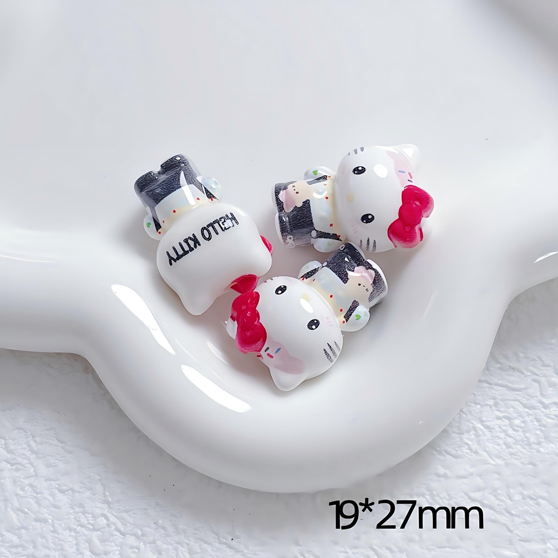 Kawaii Cartoon Kitty Silicone Focal Beads - Suntanned & Classic | Acrylic Bead for DIY Bracelet Keychain Jewelry Making