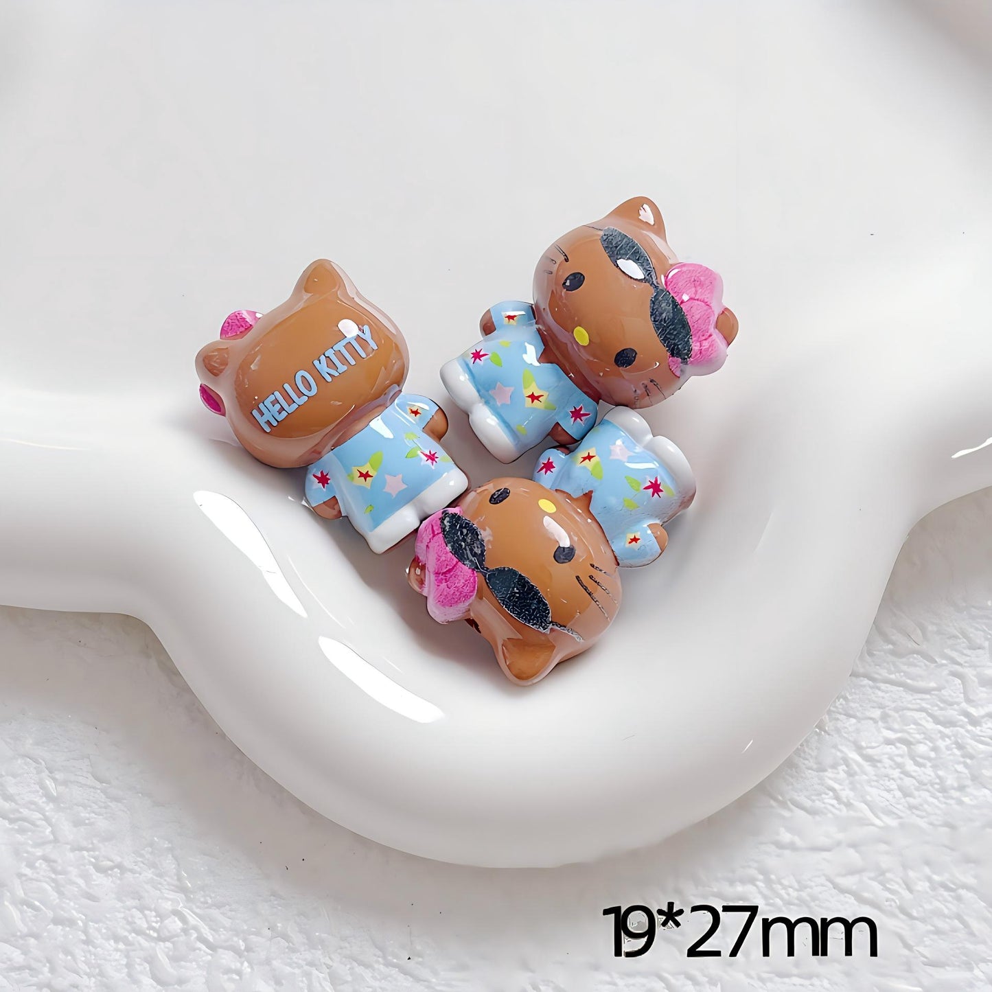 Kawaii Cartoon Kitty Silicone Focal Beads - Suntanned & Classic | Acrylic Bead for DIY Bracelet Keychain Jewelry Making