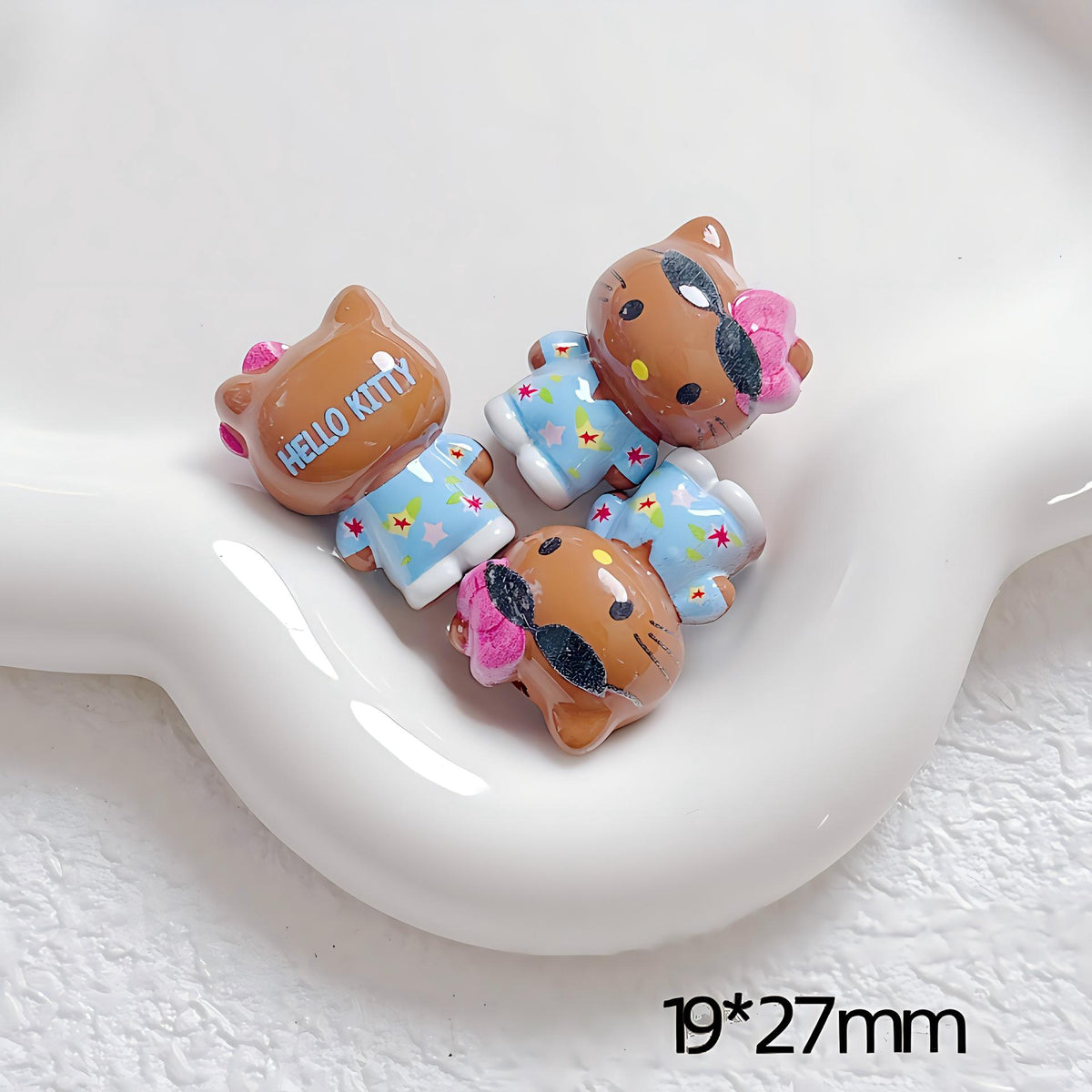 Kawaii Cartoon Kitty Silicone Focal Beads - Suntanned & Classic | Acrylic Bead for DIY Bracelet Keychain Jewelry Making