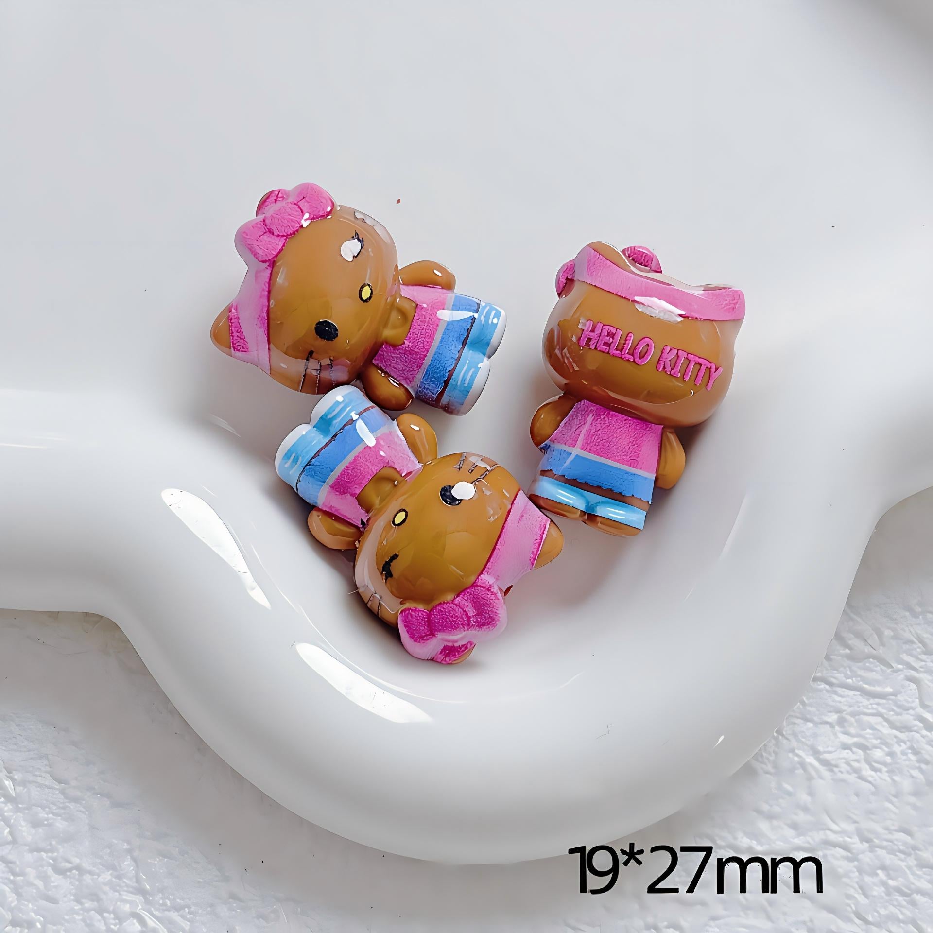 Kawaii Cartoon Kitty Silicone Focal Beads - Suntanned & Classic | Acrylic Bead for DIY Bracelet Keychain Jewelry Making