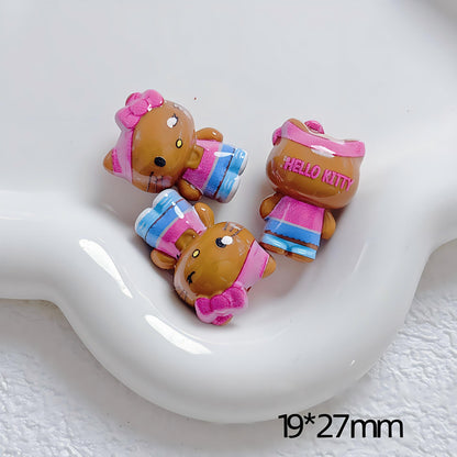 Kawaii Cartoon Kitty Silicone Focal Beads - Suntanned & Classic | Acrylic Bead for DIY Bracelet Keychain Jewelry Making