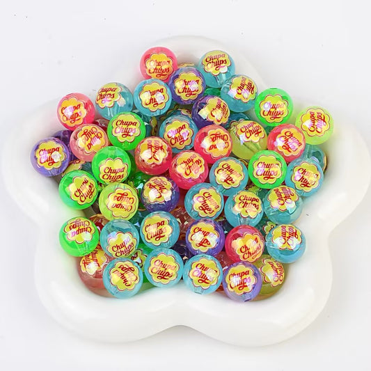 16mm Jelly Chupa Chups Inspired Beads - Translucent Candy Color | Acrylic Bead for DIY Bracelet Keychain Jewelry Making