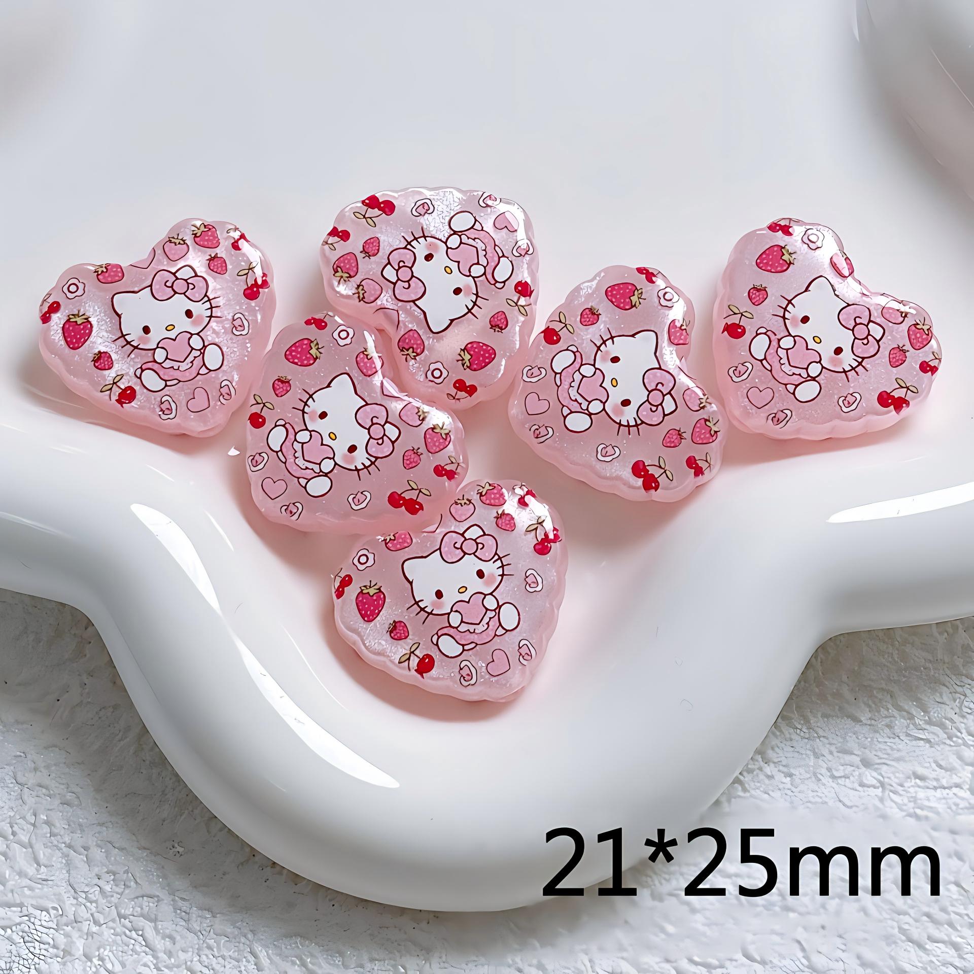 21x25mm Kawaii Cartoon Heart Focal Beads – Chunky Resin Beads for | Acrylic Bead for DIY Bracelet Keychain Jewelry Making