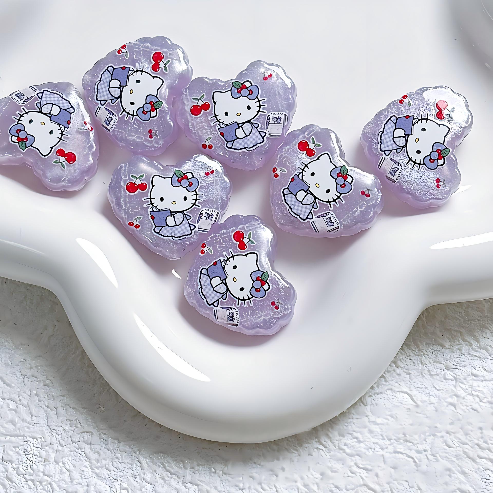 21x25mm Kawaii Cartoon Heart Focal Beads – Chunky Resin Beads for | Acrylic Bead for DIY Bracelet Keychain Jewelry Making
