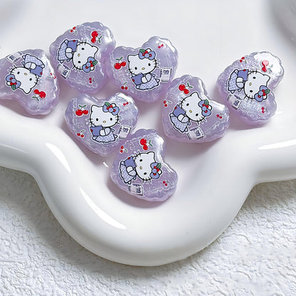 21x25mm Kawaii Cartoon Heart Focal Beads – Chunky Resin Beads for | Acrylic Bead for DIY Bracelet Keychain Jewelry Making