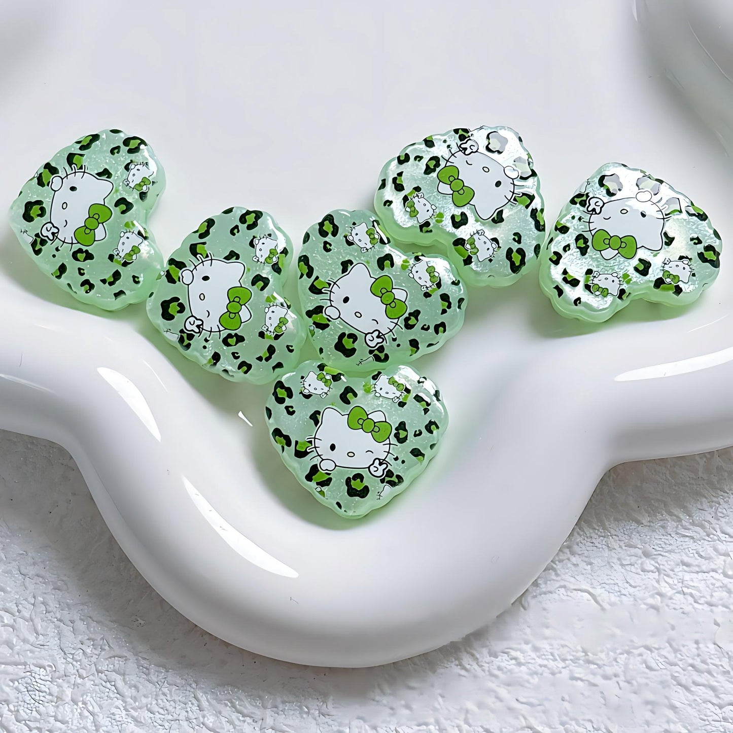 21x25mm Kawaii Cartoon Heart Focal Beads – Chunky Resin Beads for | Acrylic Bead for DIY Bracelet Keychain Jewelry Making